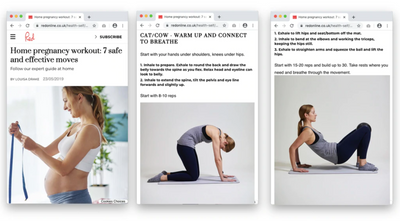 Louisa demonstrates to Red Online a simple and safe pregnancy workout